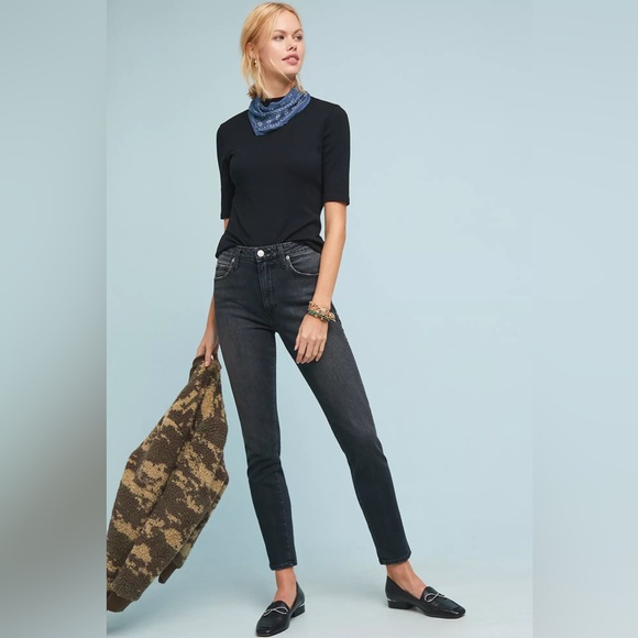 AMO Stix High-Rise Skinny Cropped Jeans 
Size 28 
Washed Black - Picture 2 of 9